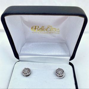 NIB Belk & Co Diamond and Sterling Stud Earrings